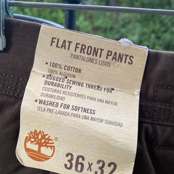 TIMBERLAND Men's Dark Brown Flat-front Khaki Pants Size 36x32 NWT - Picture 10 of 11
